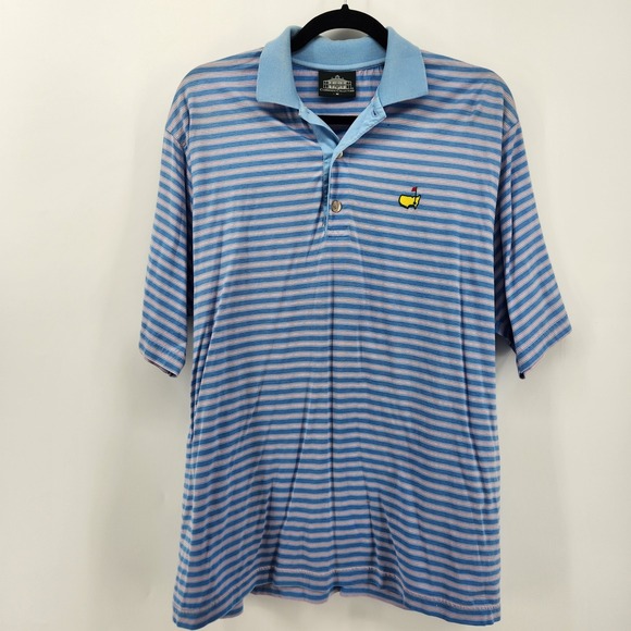Clubhouse Collection Mens Striped Golf Polo Shirt Masters Tournament M - Picture 1 of 6